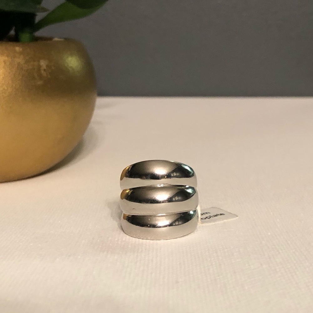 New Trendy Silver Rhodium Ring - Picture 3 of 4